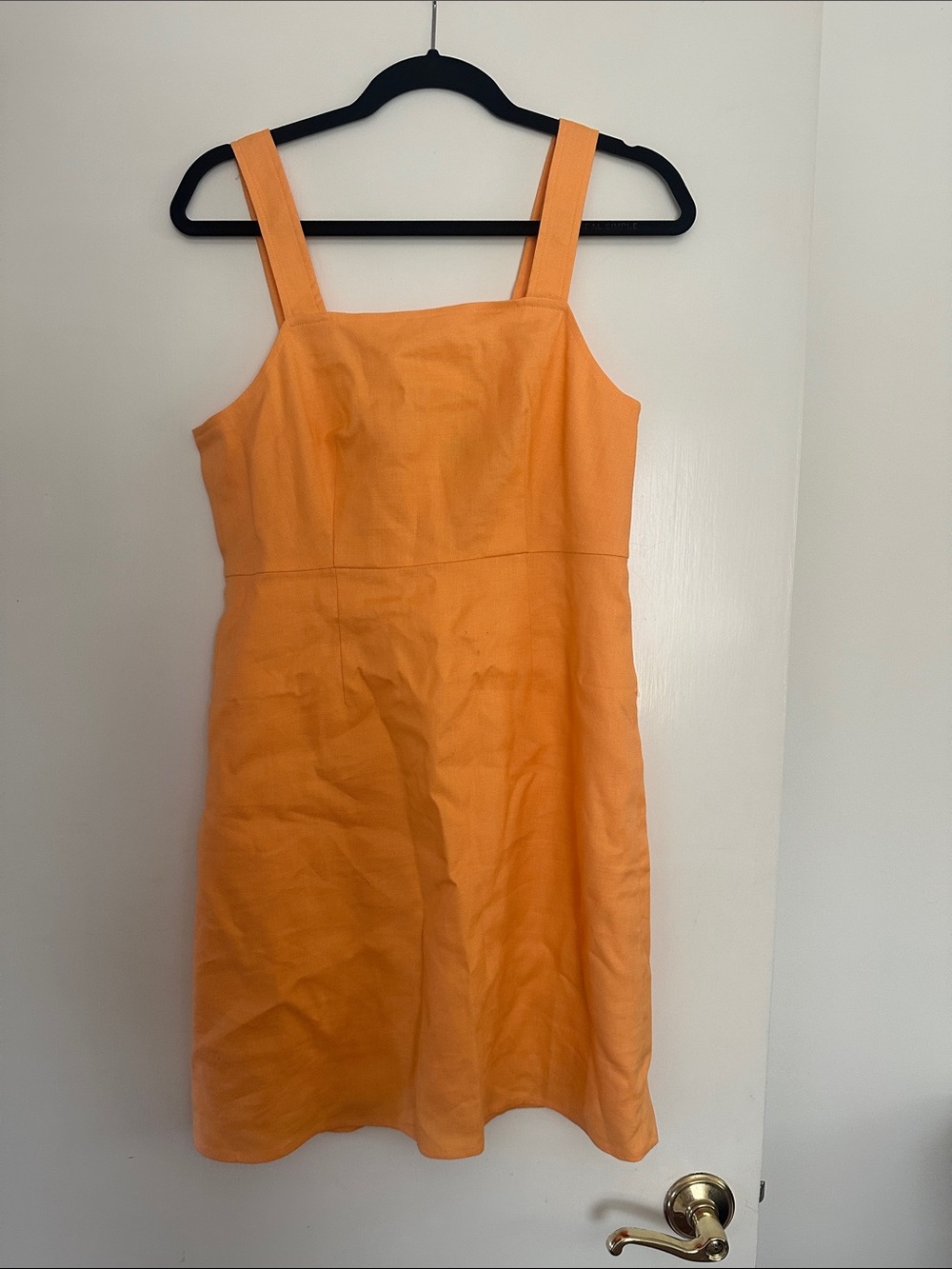 J. Crew Orange Midi Dress with Wide Straps